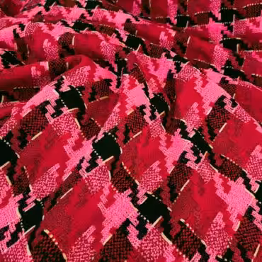 chanelka sygnowana naturalna roz z czerwienia pepitka krataA