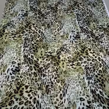 jedwab panterka zielona elastyczny satyna premiumB