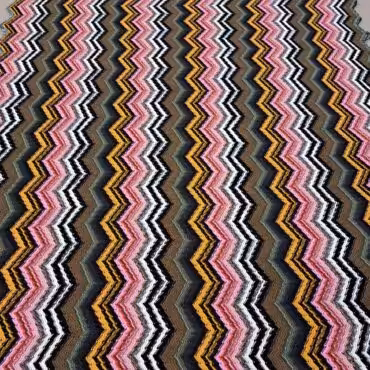 dzianina sweterkowa w kolorowe zygzaki welna z domieszkaB