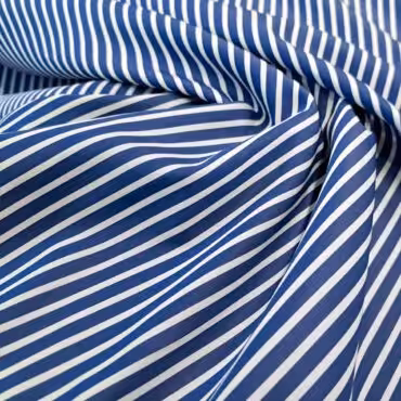 bawelna koszulowa w paski niebiesko bialeA