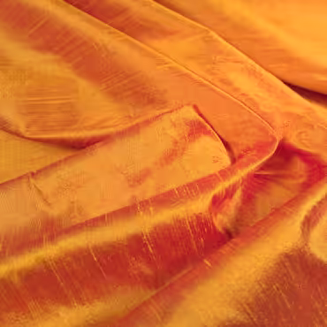 szantung jedwabny dwuton zolty szafranowy z fuksja polyskA