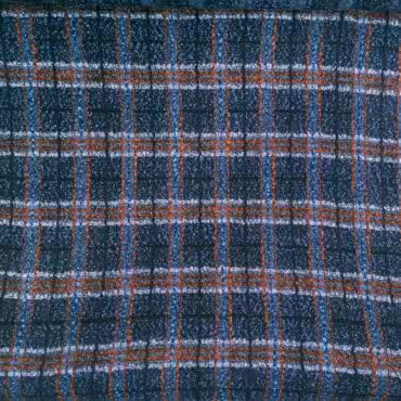 tkanina bukla welna z domieszka niebieska wzor krataB