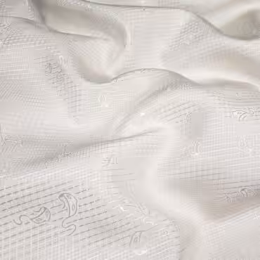 jedwab zakardowy bialy smietankowy wzor maskiA