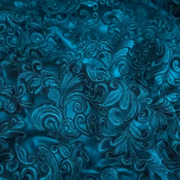 koronka gipiura na tiulu z wykonczeniem niebieski morskiA