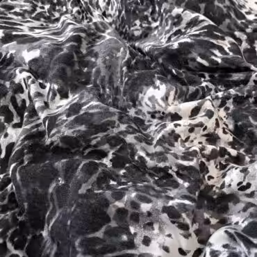 dzianina wzór panterka biało-czarna elastyczna