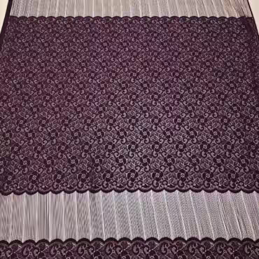 koronka z fredzlami kwiaty sliwkowy fiolet panel 120cmB