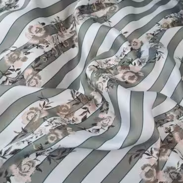 poliestrowa tkanina w roze i pasy szałwiowy z bielaA