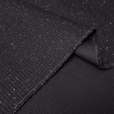 czarna tkanina nakrapiana welna z bawelna double faceB