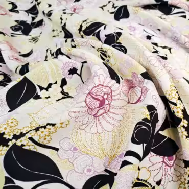 krepa zorzeta wiskozowa wzor kwiaty lekko elastycznaA