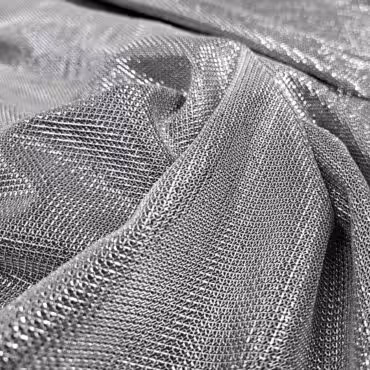 dzianina srebrna metalik wieczorowa fakturowana elastyczna