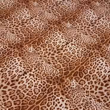 włoska wiskoza jedwabista wzór panterka brązowa kryjąca