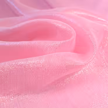 organza różowa holograficzna miękka bawełna z lurexem