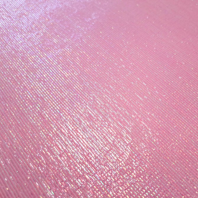 mieniąca się organza różowa holograficzna miękka bawełna z lurexem
