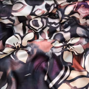 jedwab satyna z elastanem wzór kwiaty