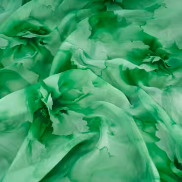 szyfon zielony w duże kwiaty wiskoza z jedwabiem