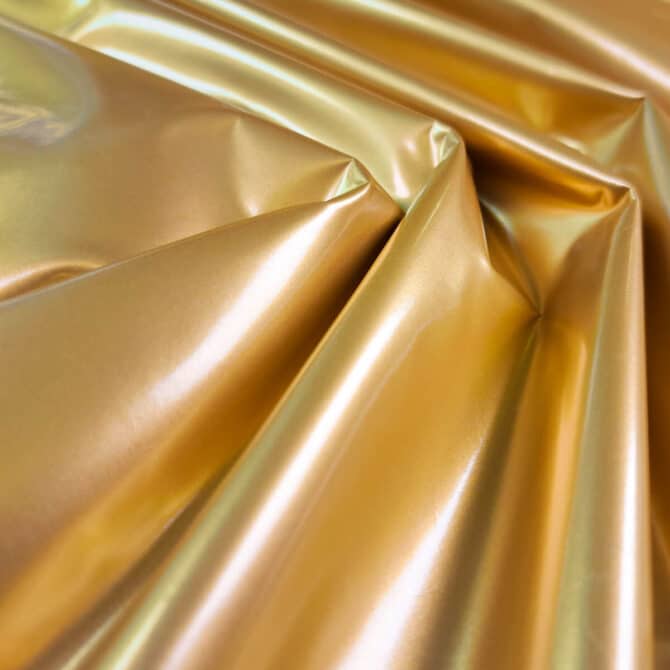 złoty latex elastyczny tkanina lakierowana z połyskiem
