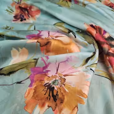 wiskoza jedwabista szałwiowa wzór kwiaty