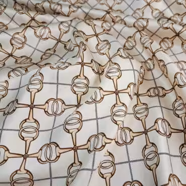 jedwabista wiskoza premium motyw konie wędzidła