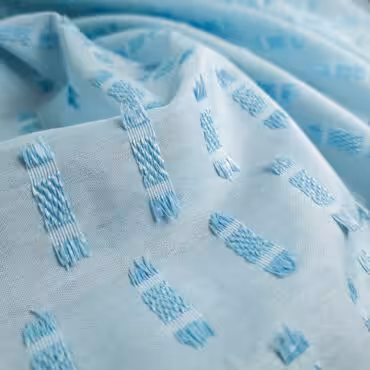 cienka bawełna żakardowa wzór 3d błękitna