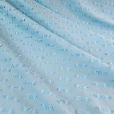 bawełna błękitna cienka żakardowa wzory 3d