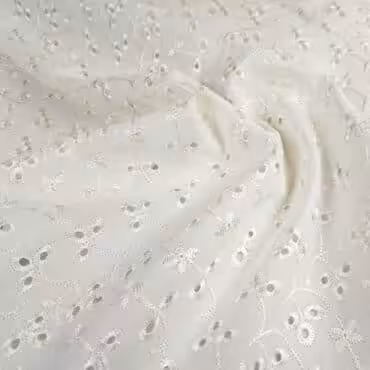 bawełna haftowana biała drobny ażur florale
