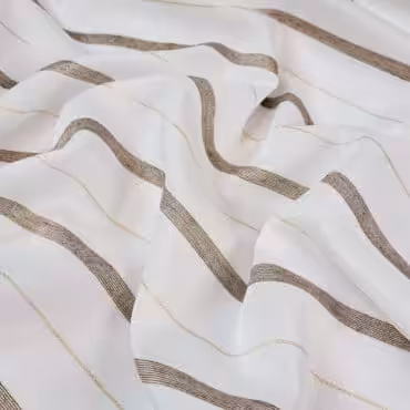 cienka wiskoza biała w złote paski z połyskiem