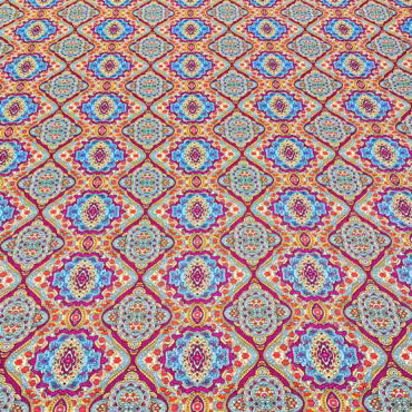 markowa wiskoza grubsza kolorowa krepa gęste wzory pełna szerokość tkaniny