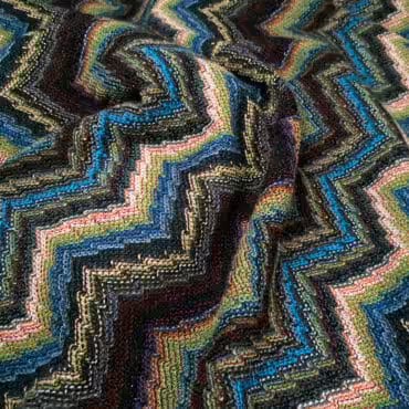 dzianina wełna 100% wzór kolorowe zygzaki