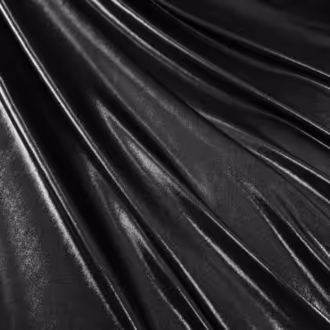 błyszczący materiał dzianina elastyczna czarna