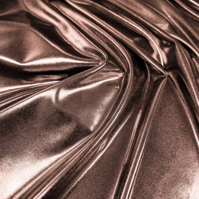 metaliczna dzianina materiał błyszczący elastyczna miedziana