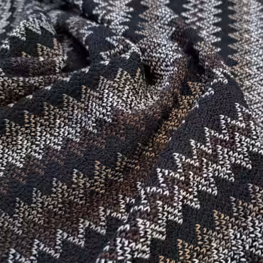 dzianina w zygzaki wełna z domieszką brąz z beżem