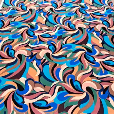 kolorowy jedwab wzór abstrakcyjny cienka krepa naturalna pełna szerokość tkaniny