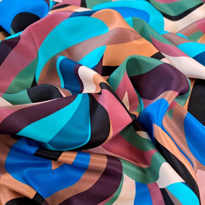 jedwab kolorowy wzór w stylu pucci abstrakcyjny crepe de chine