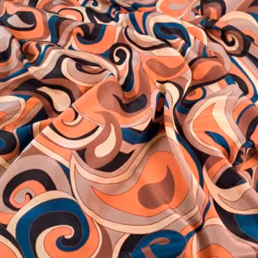 jedwab w kolorowe wzory abstrakcyjne cienka krepa