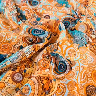 jedwab naturalny w gęste wzory cienka krepa