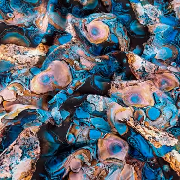 jedwab wzór minerały niebieski cienka krepa