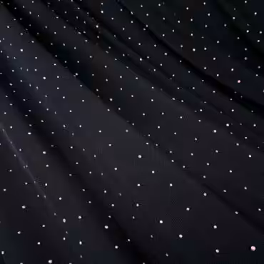 czarny tiul z cyrkoniami holo elastyczny miękki