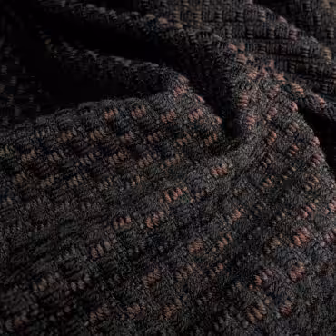 wełna płaszczowa czekoladowy brąz z czernią drobny wzór