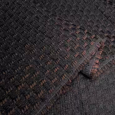 płaszczowa wełna w drobny wzór czekoladowy brąz z czarnym