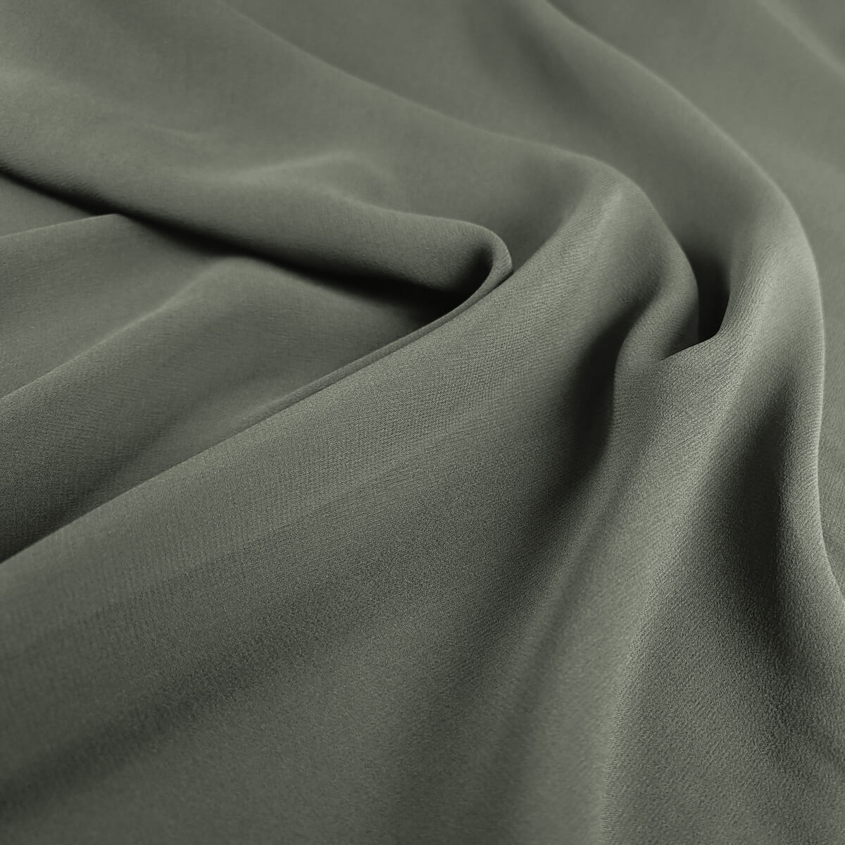 cienka krepo-żorżeta z jedwabiu naturalnego jednolita zieleń khaki