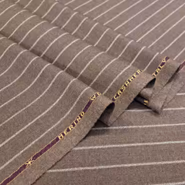 flanela tenis wełna merino z kaszmirem szeroki prążek kawowy brąz