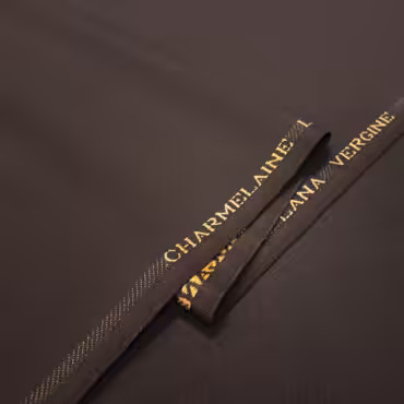 wełna garniturowa z połyskiem brązowa charmelaine