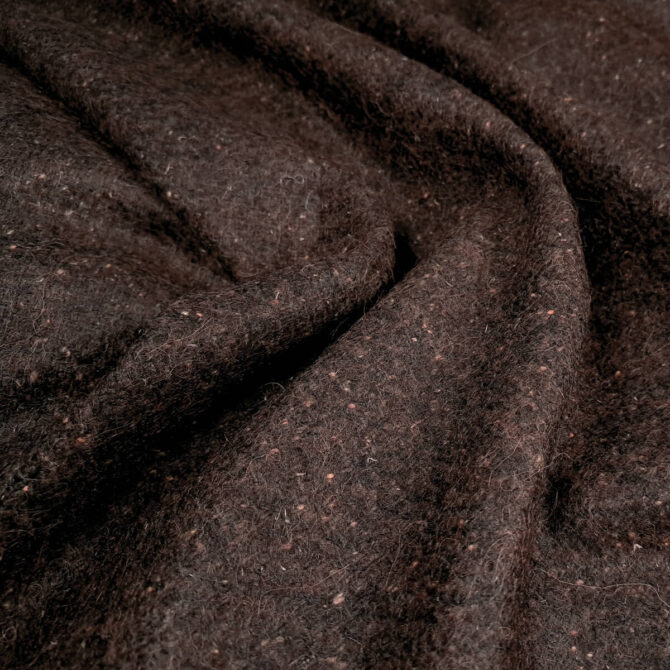 tweed wełna wielbłądzia z alpaką czekoladowy brąz
