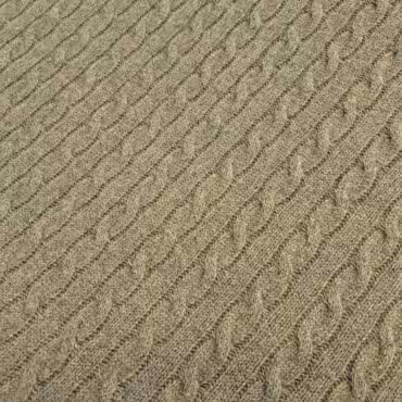 dzianina sweterkowa warkocz wełna z domieszką oliwkowa