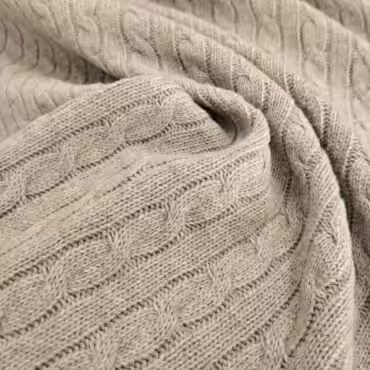 dzianina swetrowa warkocz wełna z domieszką kamienny beż