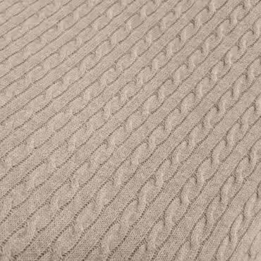 dzianina swetrowa w warkocze wełna z domieszką kamienny beż