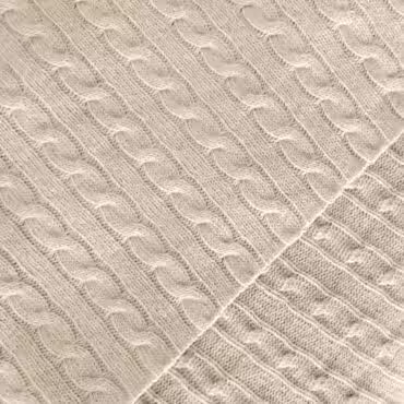 dzianina warkocz na metry sweterkowa wełna z domieszką jasny beż