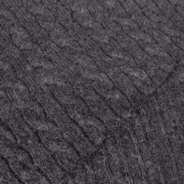 grafitowa dzianina swetrowa w warkocze wełna naturalna