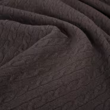 dzianina swetrowa warkocz wełna naturalna brązowa