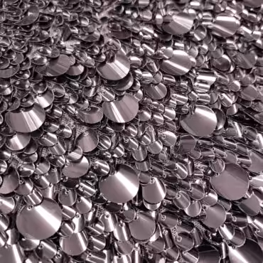 materiał cekinowy elastyczny wygięte płatki liliowy róż